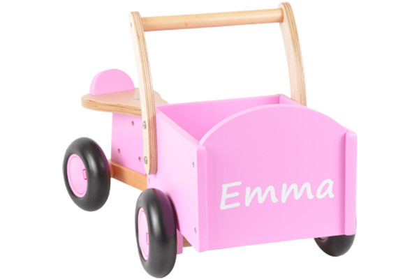 Little Rider naamsticker wit.