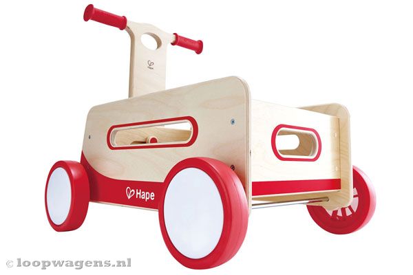 Stabiele veilige houten loopwagen.