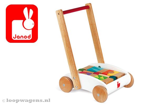 Mini duwwagen van Janod.