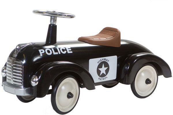 Politieloopwagen in gave retro stijl.