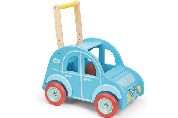 Retro auto blauw van het merk Vilac