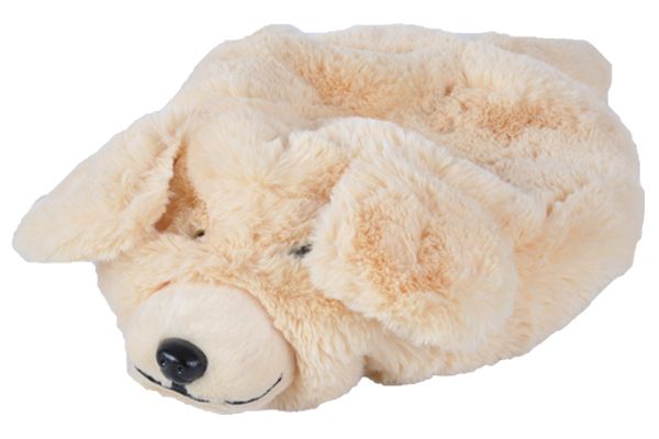 De afneembare hoes is gemaakt van zacht pluche.